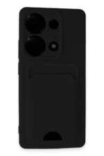 Uray store Xiaomi Redmi Note 13 Pro 4G Kılıf Kelvin Kartvizitli Silikon - Siyah