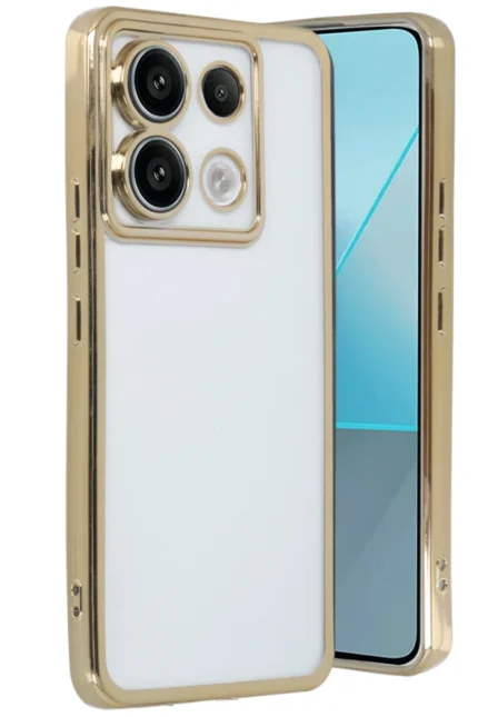 Uray store Xiaomi Redmi Note 13 Pro 4G Kılıf Razer Lensli Silikon - Gold