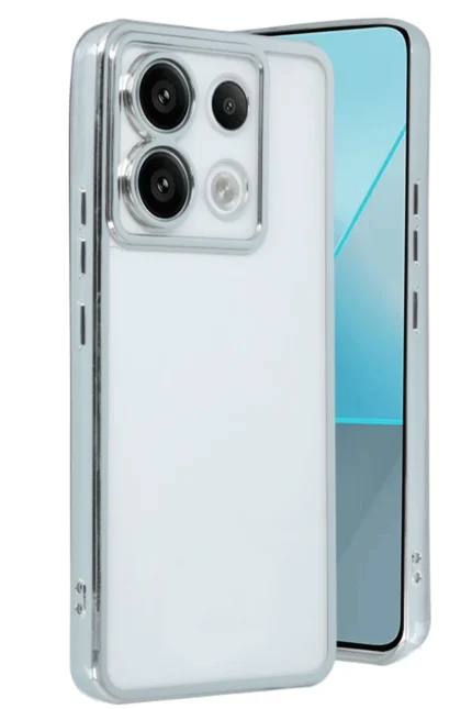 Uray store Xiaomi Redmi Note 13 Pro 4G Kılıf Razer Lensli Silikon - Gümüş