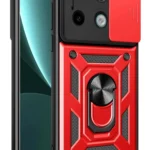 Uray store Xiaomi Redmi Note 13 Pro 4G Pars Lens Yüzüklü Silikon - Kırmızı