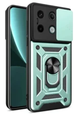 Uray store Xiaomi Redmi Note 13 Pro 4G Pars Lens Yüzüklü Silikon - Yeşil