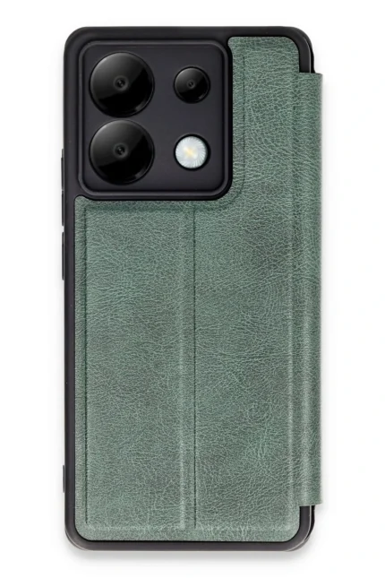 Uray store Xiaomi Redmi Note 13 Pro 5G Kılıf Flip Cover - Koyu Yeşil