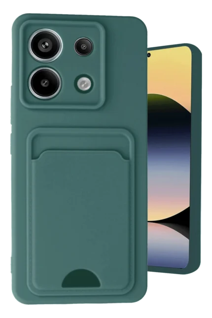 Uray store Xiaomi Redmi Note 13 Pro 5G Kılıf Kelvin Kartvizitli Silikon - Koyu Yeşil