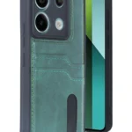 Uray store Xiaomi Redmi Note 13 Pro 5G Kılıf Sara Kartvizitli Deri Kılıf - Koyu Yeşil