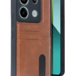 Uray store Xiaomi Redmi Note 13 Pro 5G Kılıf Sara Kartvizitli Deri Kılıf - Taba