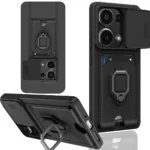Uray store Xiaomi Redmi Note 13 Pro 5G Kılıf Zuma Kartvizitli Yüzüklü Silikon - Siyah