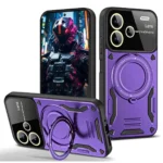 Uray store Xiaomi Redmi Note 13 Pro Plus Joy Lens Standlı Kapak - Mor