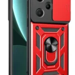 Uray store Xiaomi Redmi Note 13 Pro Plus Kılıf Pars Lens Yüzüklü Silikon - Kırmızı