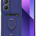 Uray store Xiaomi Redmi Note 13 Pro Plus Kılıf Zuma Kartvizitli Yüzüklü Silikon - Lacivert