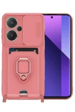 Uray store Xiaomi Redmi Note 13 Pro Plus Kılıf Zuma Kartvizitli Yüzüklü Silikon - Pembe