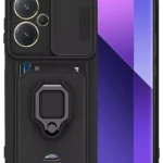 Uray store Xiaomi Redmi Note 13 Pro Plus Kılıf Zuma Kartvizitli Yüzüklü Silikon - Siyah