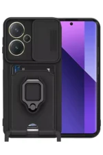 Uray store Xiaomi Redmi Note 13 Pro Plus Kılıf Zuma Kartvizitli Yüzüklü Silikon - Siyah