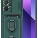 Uray store Xiaomi Redmi Note 13 Pro Plus Kılıf Zuma Kartvizitli Yüzüklü Silikon - Yeşil
