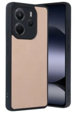 Uray store Xiaomi Redmi Note 14 4G Kılıf Aras Deri Kapak - Pudra