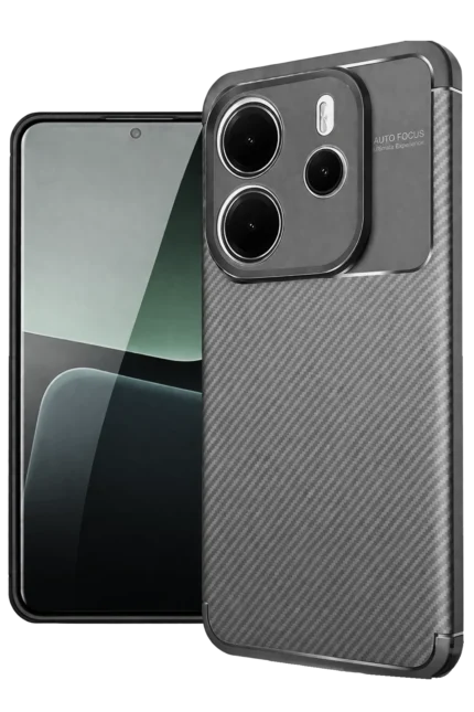 Uray store Xiaomi Redmi Note 14 4G Kılıf Auto Focus Karbon Kapak - Gri