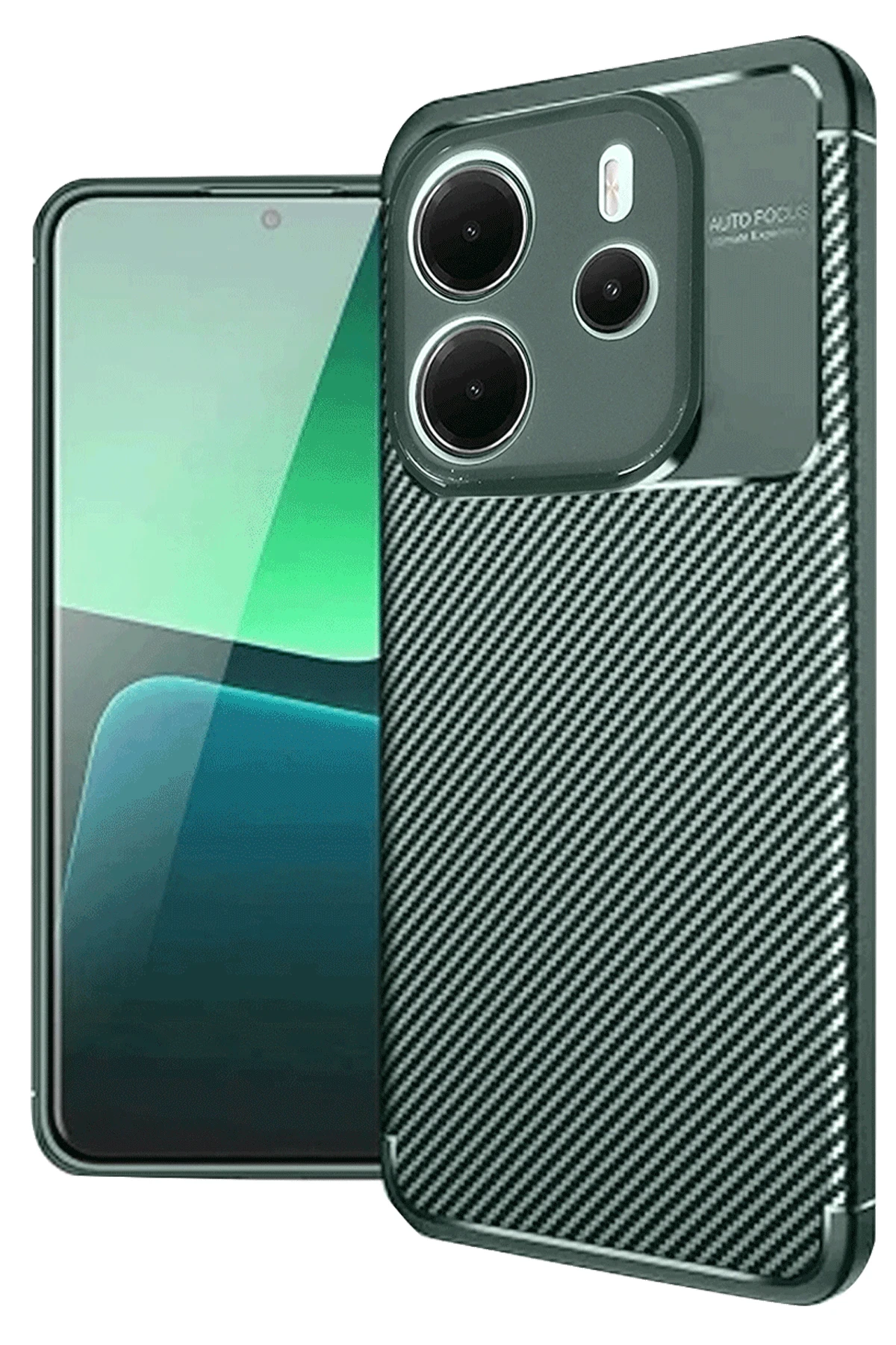 newface-xiaomi-redmi-note-14-4g-kilif-auto-focus-karbon-kapak-koyu-yesil-default Uray store Xiaomi Redmi Note 14 4G Kılıf Auto Focus Karbon Kapak - Koyu Yeşil - Görsel 1