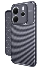 Uray store Xiaomi Redmi Note 14 4G Kılıf Auto Focus Karbon Kapak - Lacivert - Görsel 2