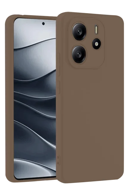 Uray store Xiaomi Redmi Note 14 4G Kılıf First Silikon - Kahverengi