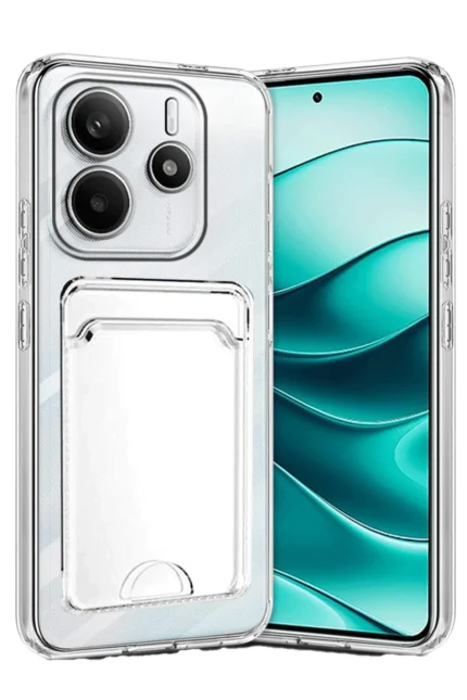 Uray store Xiaomi Redmi Note 14 4G Kılıf Kart Şeffaf Silikon - Şeffaf