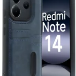 Uray store Xiaomi Redmi Note 14 4G Kılıf Sara Kartvizitli Deri Kılıf - Lacivert