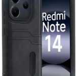 Uray store Xiaomi Redmi Note 14 4G Kılıf Sara Kartvizitli Deri Kılıf - Siyah