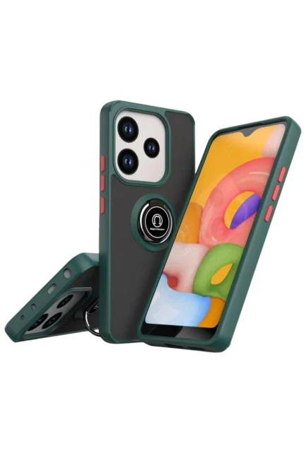 Uray store Xiaomi Redmi Note 14 4G Montreal Yüzüklü Silikon Kapak - Yeşil