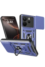 Uray store Xiaomi Redmi Note 14 4G Pars Lens Yüzüklü Silikon - Lacivert