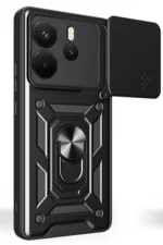 Uray store Xiaomi Redmi Note 14 4G Pars Lens Yüzüklü Silikon - Siyah - Görsel 2