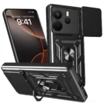 Uray store Xiaomi Redmi Note 14 4G Pars Lens Yüzüklü Silikon - Siyah