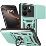 Uray store Xiaomi Redmi Note 14 4G Pars Lens Yüzüklü Silikon - Yeşil