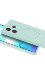 Uray store Xiaomi Redmi Note 14 4G Regal Magsafe Standlı Kapak - Su Yeşili - Görsel 4