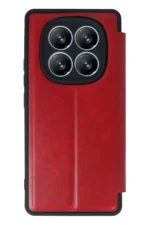 Uray store Xiaomi Redmi Note 14 Pro 4G Kılıf Flip Cover - Kırmızı - Görsel 2