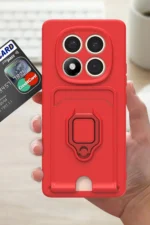 Uray store Xiaomi Redmi Note 14 Pro 4G Kılıf Zuma Kartvizitli Yüzüklü Silikon - Kırmızı - Görsel 2