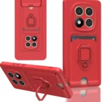 Uray store Xiaomi Redmi Note 14 Pro 4G Kılıf Zuma Kartvizitli Yüzüklü Silikon - Kırmızı