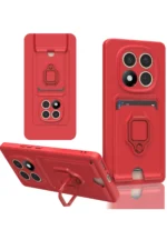 Uray store Xiaomi Redmi Note 14 Pro 4G Kılıf Zuma Kartvizitli Yüzüklü Silikon - Kırmızı