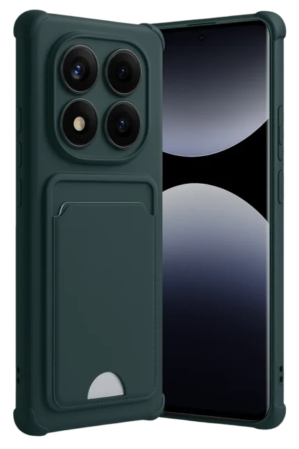 Uray store Xiaomi Redmi Note 14 Pro 5G Kelvin Kartvizitli Silikon - Koyu Yeşil