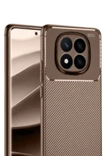 Uray store Xiaomi Redmi Note 14 Pro 5G Kılıf Auto Focus Karbon Kapak - Kahverengi - Görsel 2