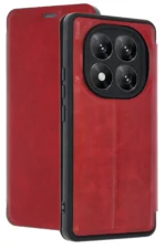 Uray store Xiaomi Redmi Note 14 Pro 5G Kılıf Flip Cover - Kırmızı