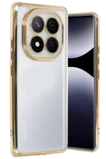 Uray store Xiaomi Redmi Note 14 Pro 5G Kılıf Razer Lensli Silikon - Gold