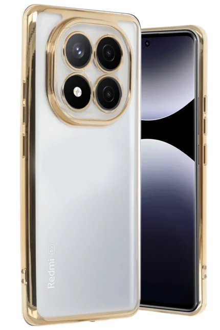 Uray store Xiaomi Redmi Note 14 Pro 5G Kılıf Razer Lensli Silikon - Gold