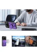 Uray store Xiaomi Redmi Note 14 Pro Plus Kılıf Joy Lens Standlı Kapak - Mor - Görsel 3
