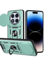 Uray store Xiaomi Redmi Note 14 Pro Plus Kılıf Pars Lens Yüzüklü Silikon - Yeşil
