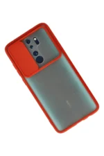 Uray store Xiaomi Redmi Note 8 Pro Kılıf Palm Buzlu Kamera Sürgülü Silikon - Kırmızı - Görsel 2