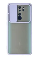 Uray store Xiaomi Redmi Note 8 Pro Kılıf Palm Buzlu Kamera Sürgülü Silikon - Lila