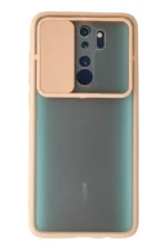 Uray store Xiaomi Redmi Note 8 Pro Kılıf Palm Buzlu Kamera Sürgülü Silikon - Pembe