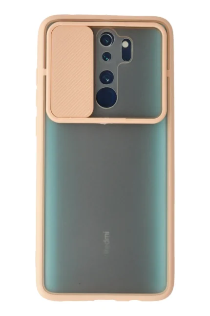 Uray store Xiaomi Redmi Note 8 Pro Kılıf Palm Buzlu Kamera Sürgülü Silikon - Pembe