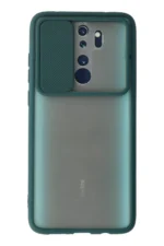 Uray store Xiaomi Redmi Note 8 Pro Kılıf Palm Buzlu Kamera Sürgülü Silikon - Yeşil