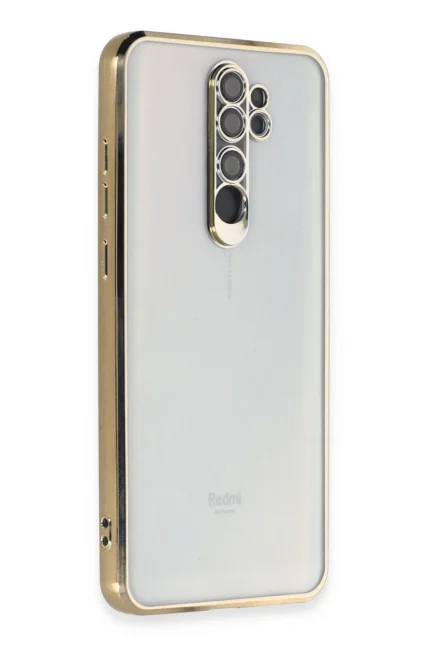 Uray store Xiaomi Redmi Note 8 Pro Kılıf Razer Lensli Silikon - Gold