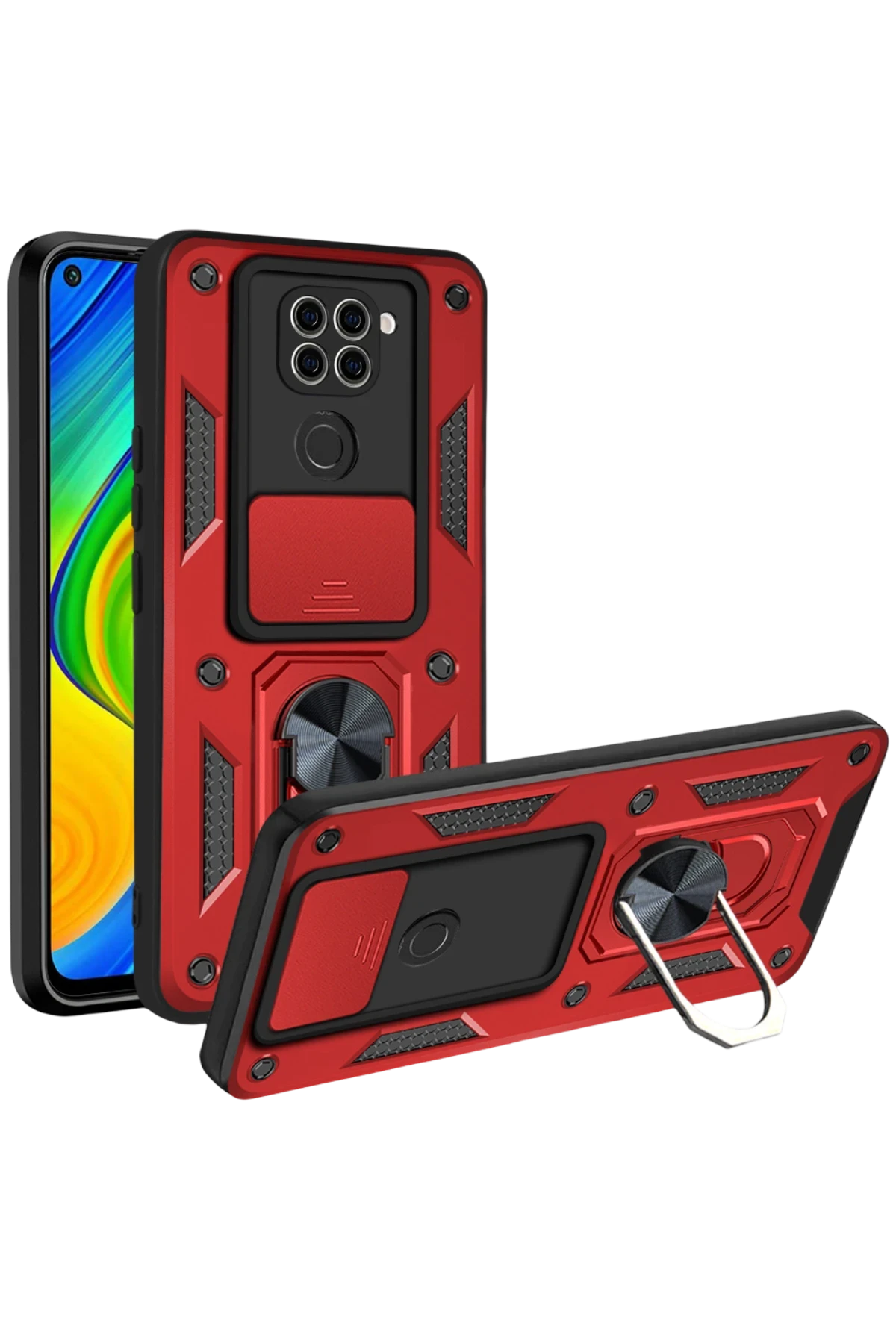 newface-xiaomi-redmi-note-9-4g-kilif-pars-lens-yuzuklu-silikon-kirmizi-default Uray store Xiaomi Redmi Note 9 4G Kılıf Pars Lens Yüzüklü Silikon - Kırmızı - Görsel 1