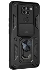 Uray store Xiaomi Redmi Note 9 4G Kılıf Pars Lens Yüzüklü Silikon - Siyah - Görsel 2